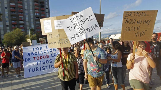 Protestas de los vecinos de la Barceloneta
