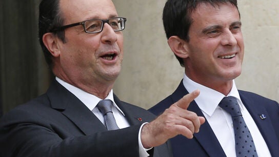 Fran&ccedil;ois Hollande y Manuel Valls