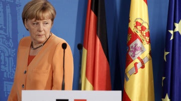 Angela Merkel, durante la rueda de prensa