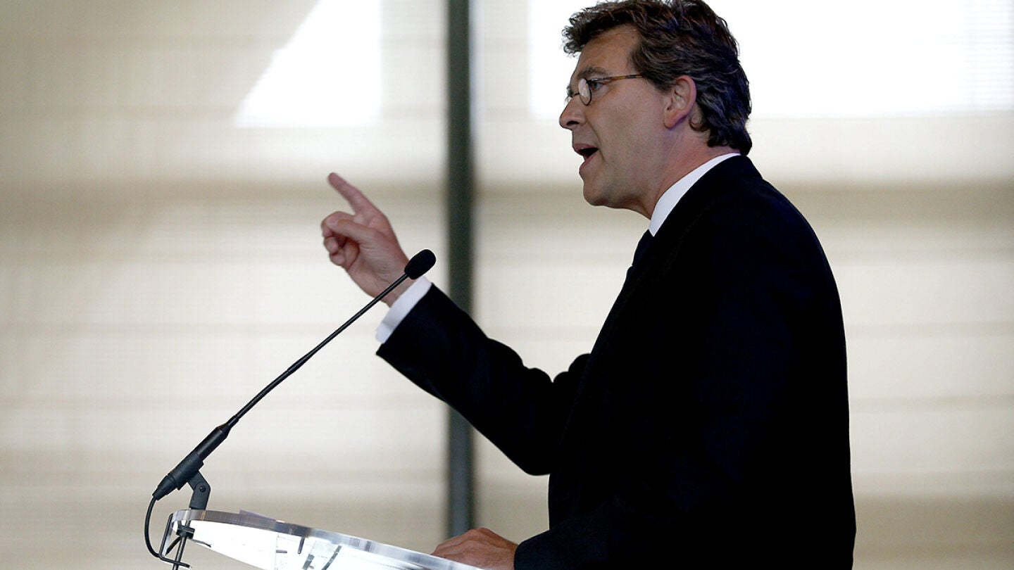 Arnaud Montebourg, durante su comparecencia