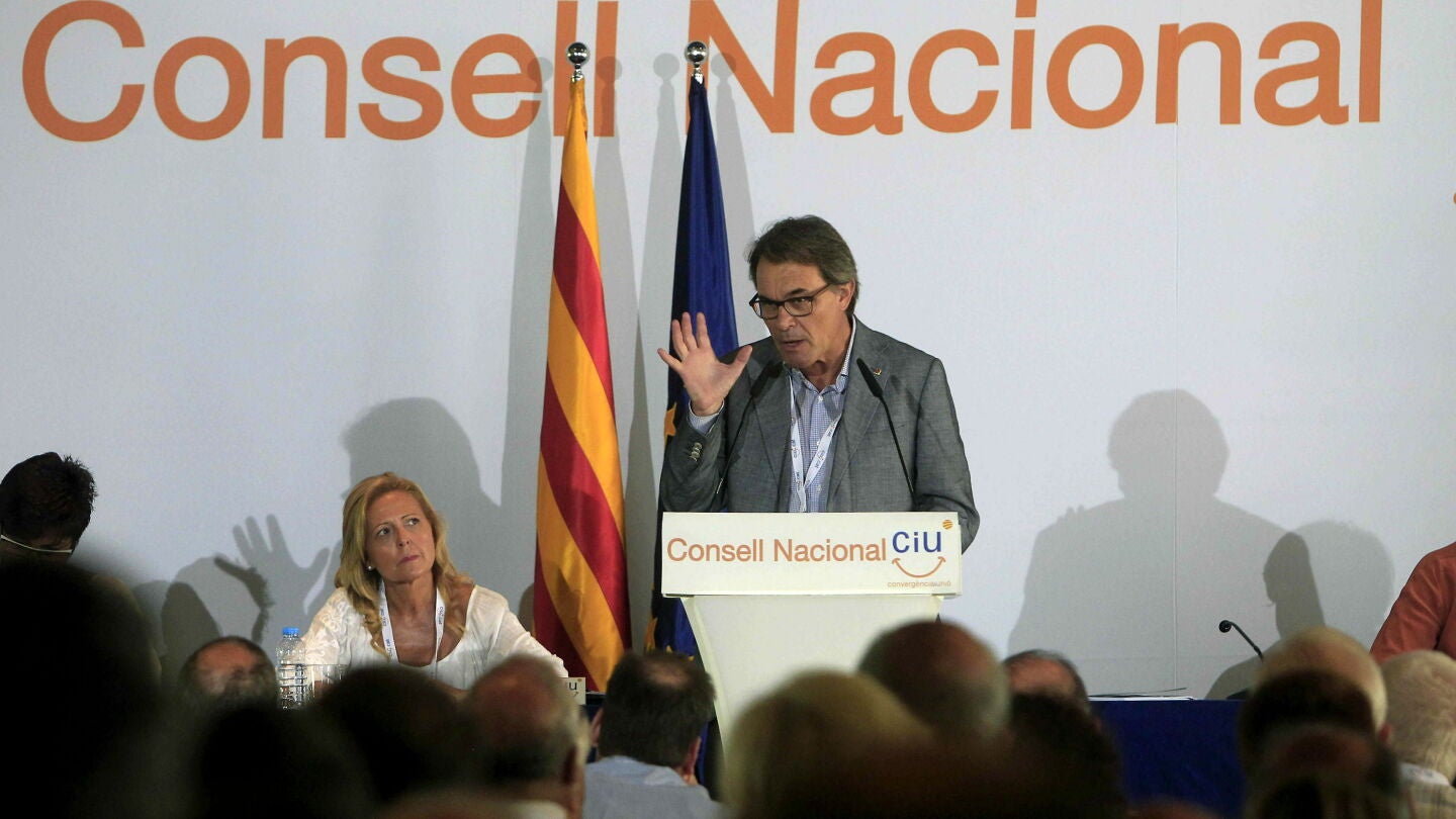 El presidente de la Generalitat, Artur Mas, durante su intervenci&oacute;n en el Consell Nacional