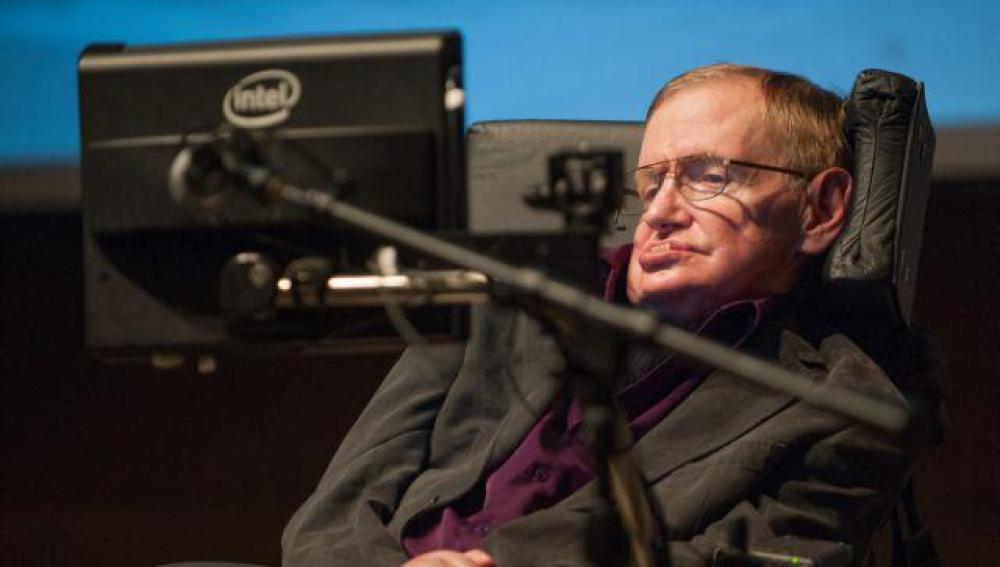 Stephen Hawking durante una conferencia.