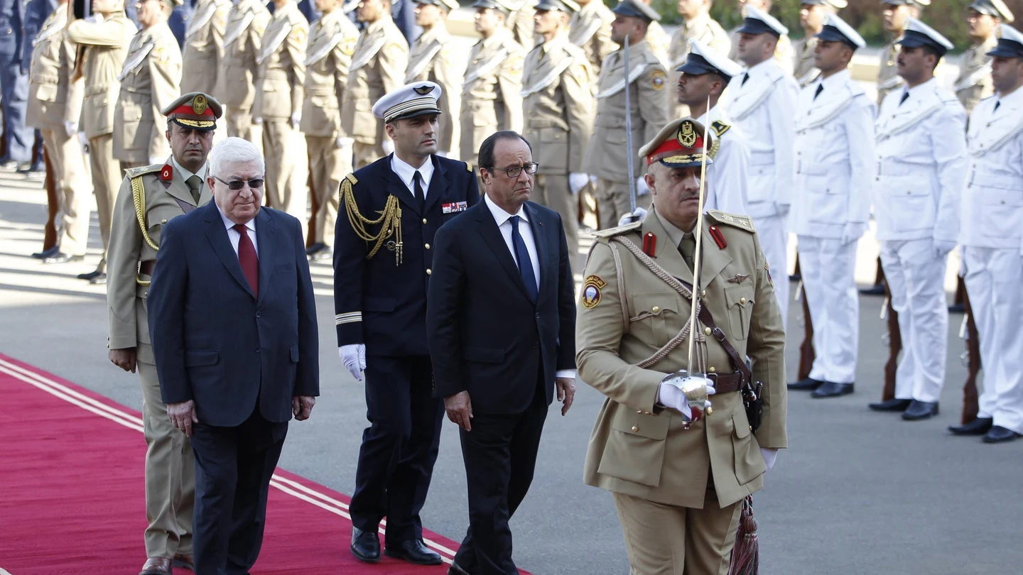 François Holland y el presidente iraquí, Fouad Masoum François Holland y el presidente iraquí, Fouad Masoum