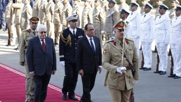 François Holland y el presidente iraquí, Fouad Masoum