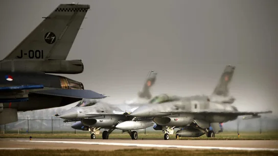 Unos cazas en la base aérea de Leewarden en Holanda Unos cazas en la base aérea de Leewarden en Holanda