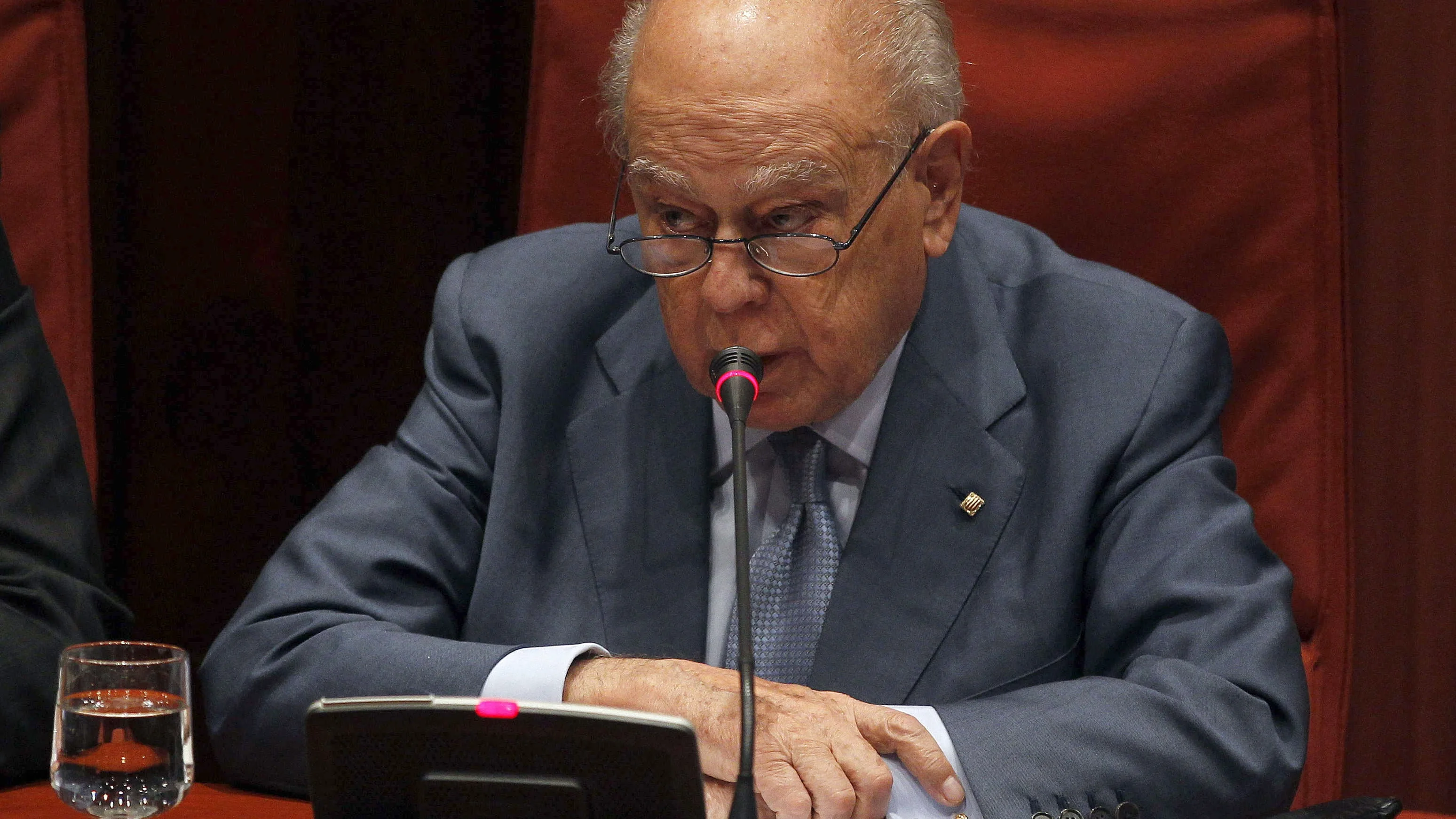 Jordi Pujol durante su comparecencia en el Parlament