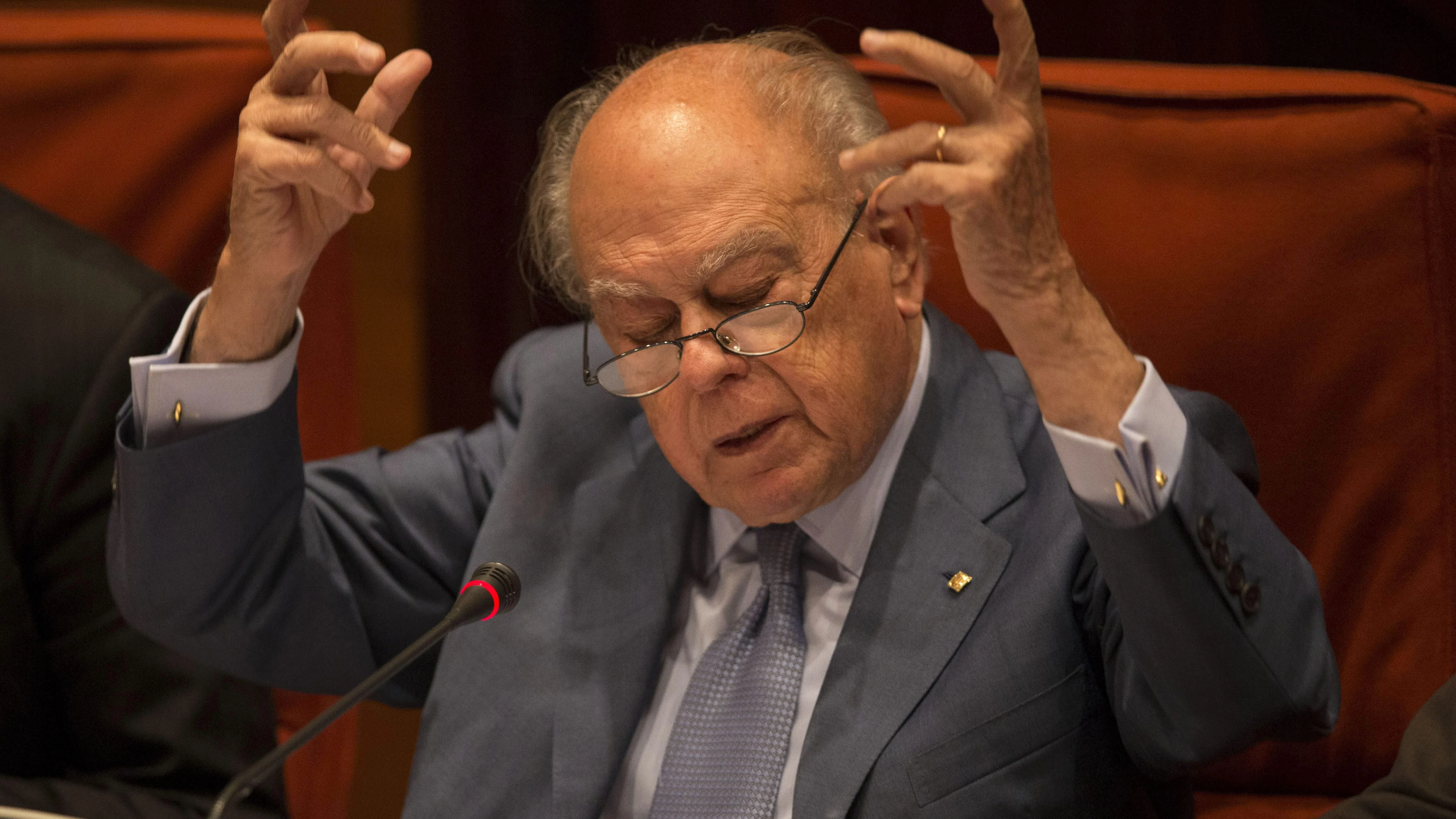 El expresidente de la Generalitat de Cataluña, Jordi Pujol, durante su comparecencia 