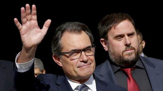 Mas y Junqueras tras la firma del decreto de convocatoria de la consulta del 9N