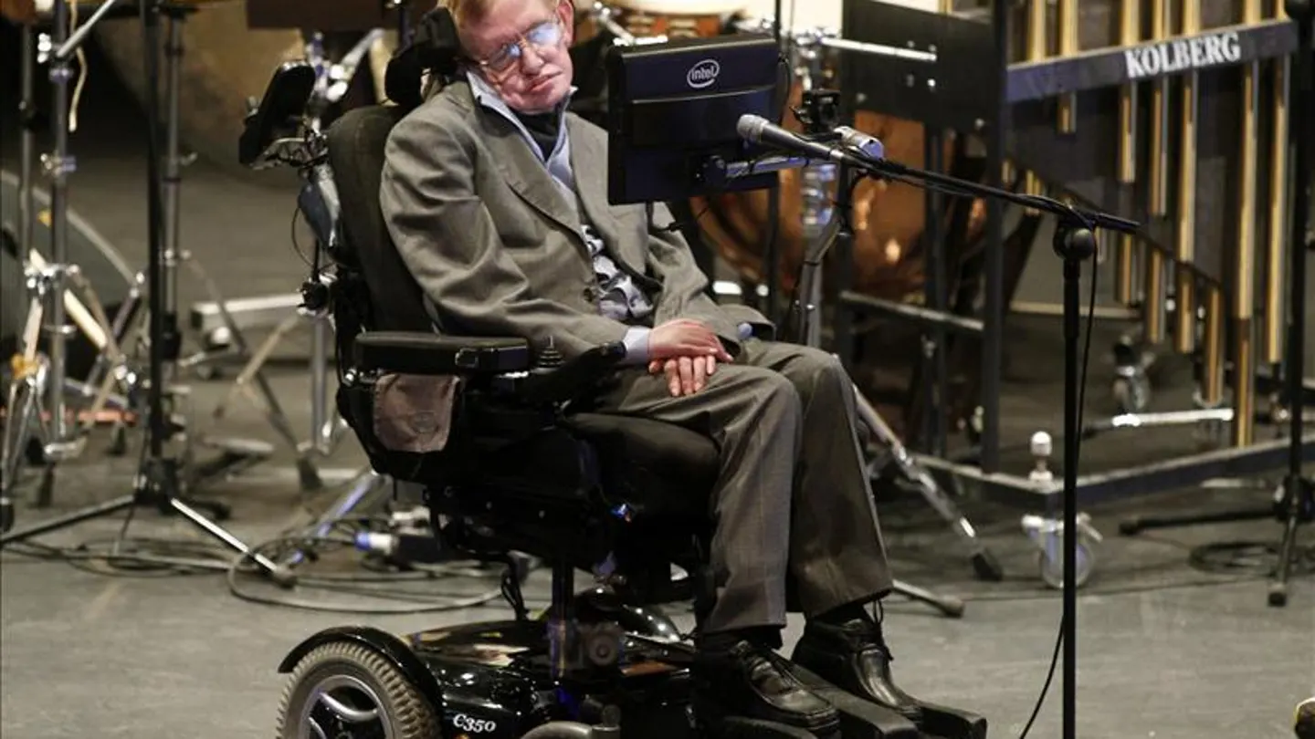 Stephen Hawking en una conferencia en el Festival Starmus, en Tenerife Stephen Hawking en una conferencia en el Festival Starmus, en Tenerife