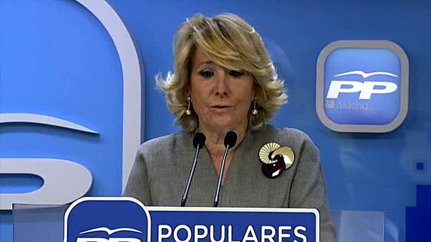 Esperanza Aguirre en rueda de prensa
