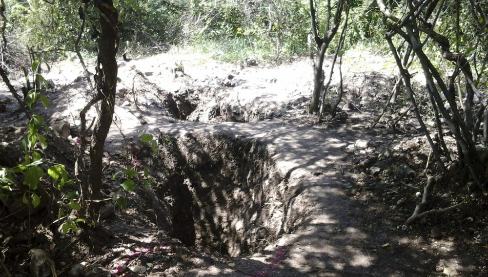 Una de las fosas encontradas en México