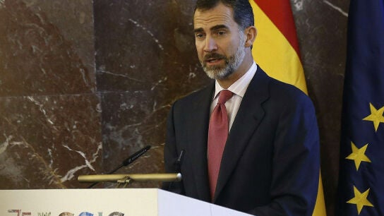 El rey Felipe durante su intervenci&oacute;n en el acto 