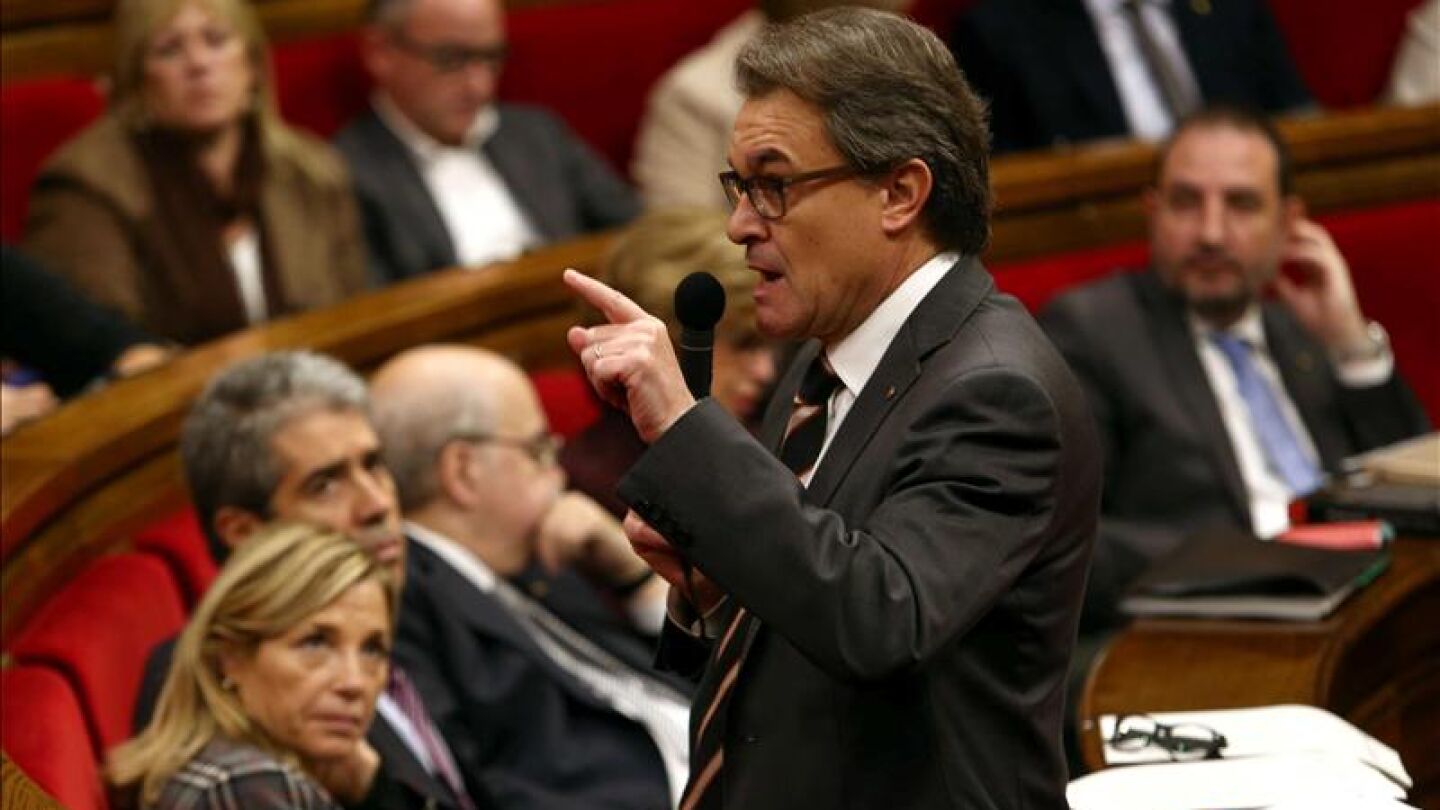 Artur Mas habla en el Parlament catal&aacute;n