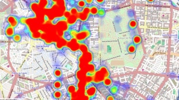 Mapa de calor de localización de Google
