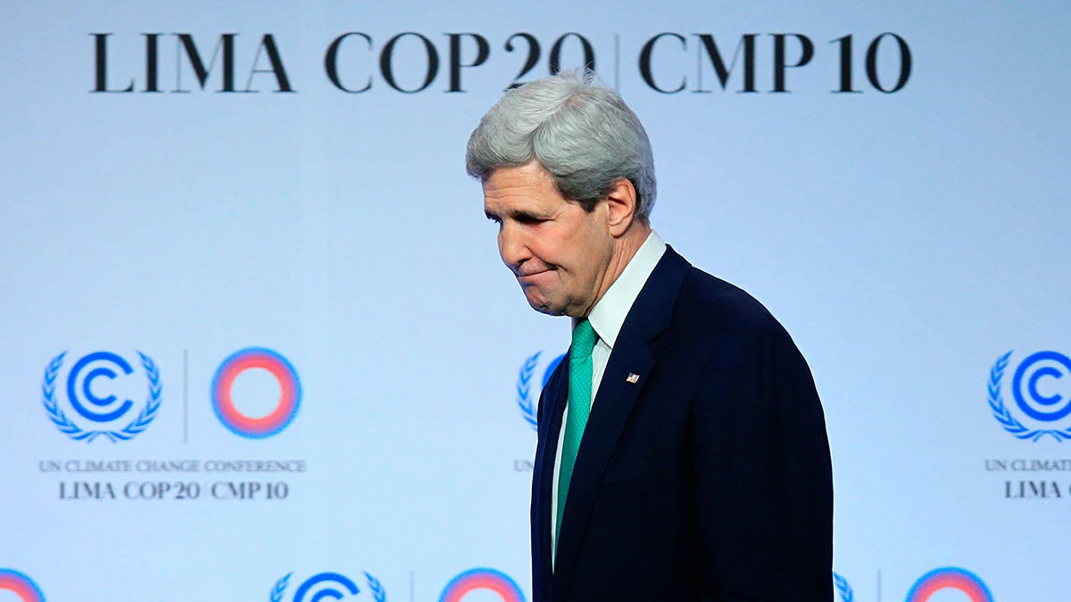 El secretario de Estado de EE.UU, John Kerry, en la Cumbre del Clima, en Lima