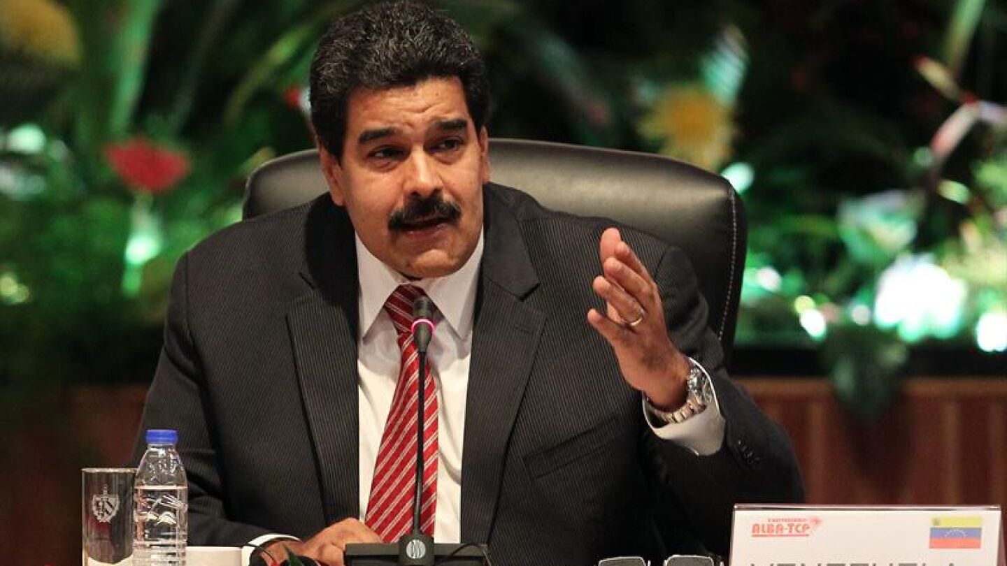 Nicol&aacute;s Maduro durante la sesi&oacute;n plenaria de la XIII Cumbre de la Alianza Bolivariana