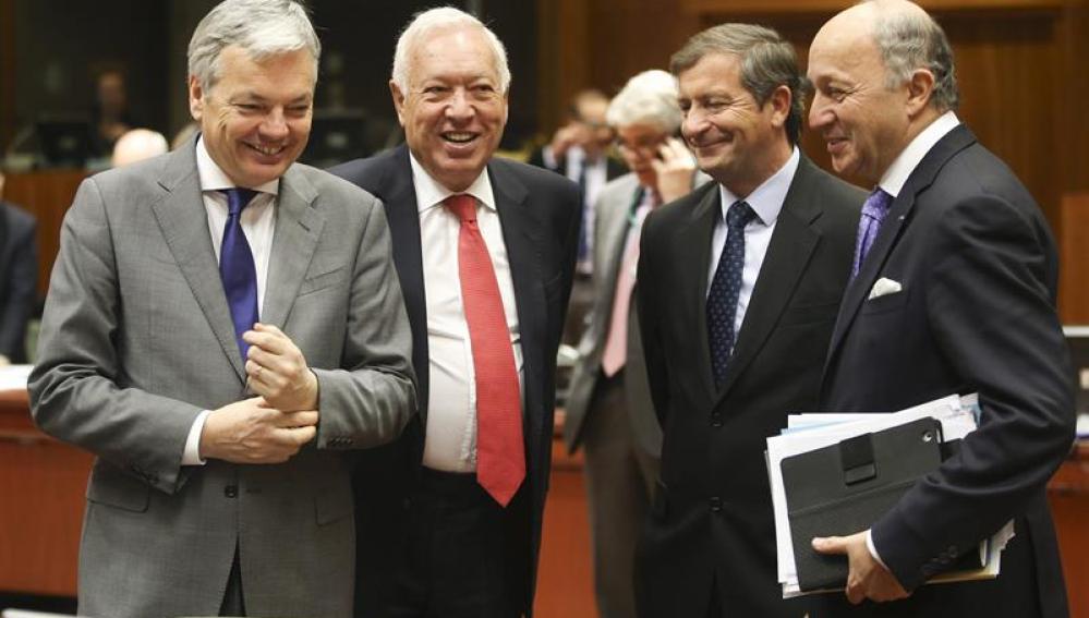 Margallo con ministros de Exteriores de la Eurozona