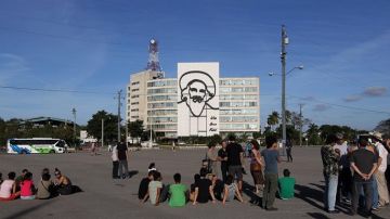 Concentración en la plaza de la Revolución en La Habana