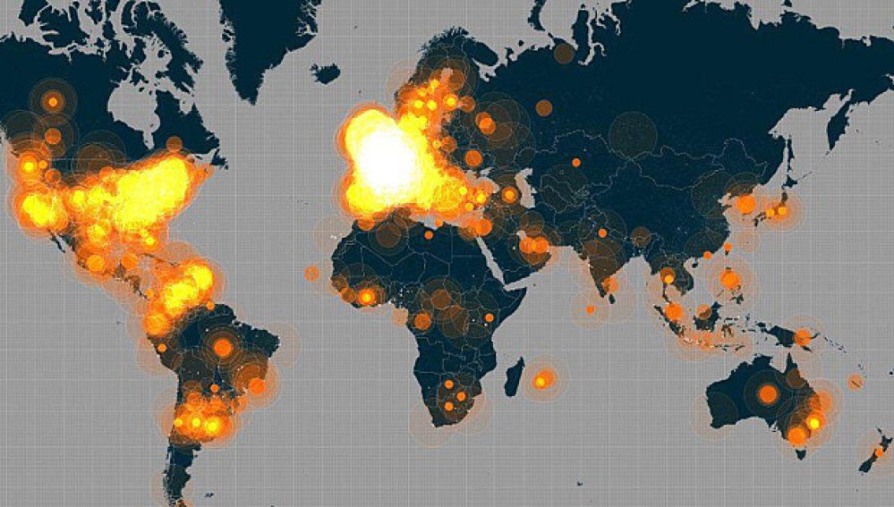 Popularidad del hashtag #JeSuisCharlie en todo el mundo