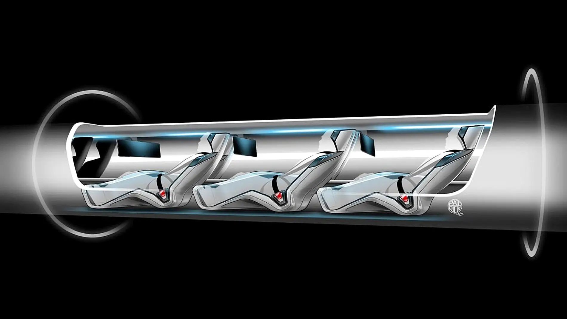 Modelo del coche futurista Hyperloop