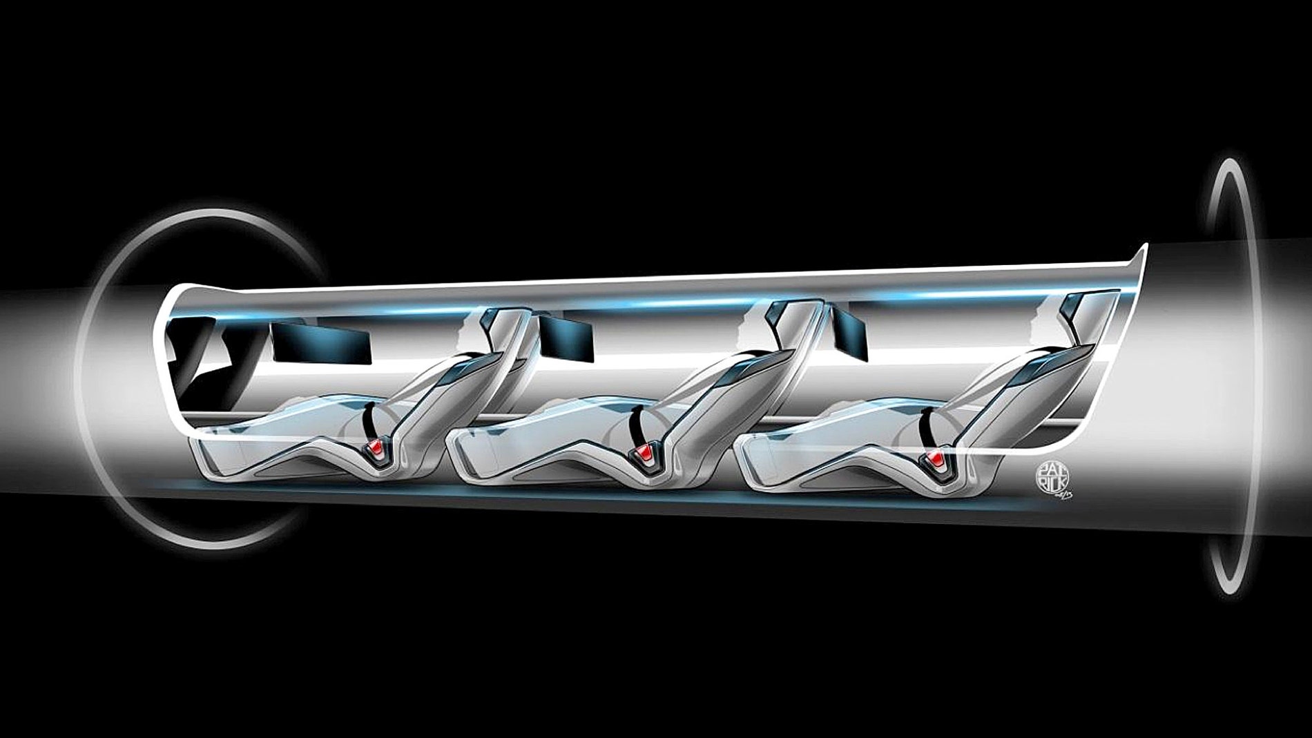 Modelo del coche futurista Hyperloop