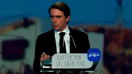 Aznar en un acto de precampaña Aznar en un acto de precampaña