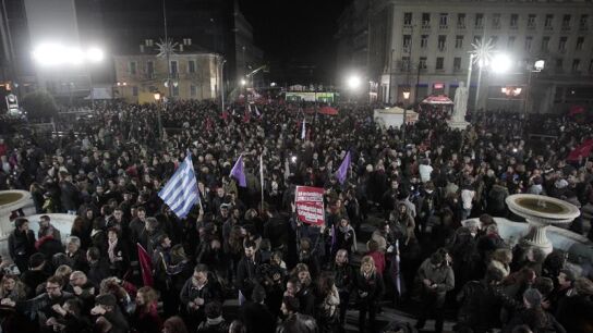 Simpatizantes de Syriza celebran la victoria electoral