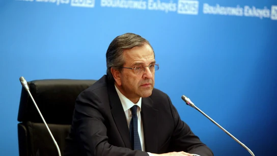 Samaras, con gesto serio tras perder el gobierno griego Samaras, con gesto serio tras perder el gobierno griego
