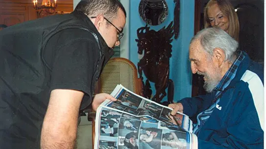 Fidel Castro con Randi Perdomo, líder estudiantil Fidel Castro con Randi Perdomo, líder estudiantil