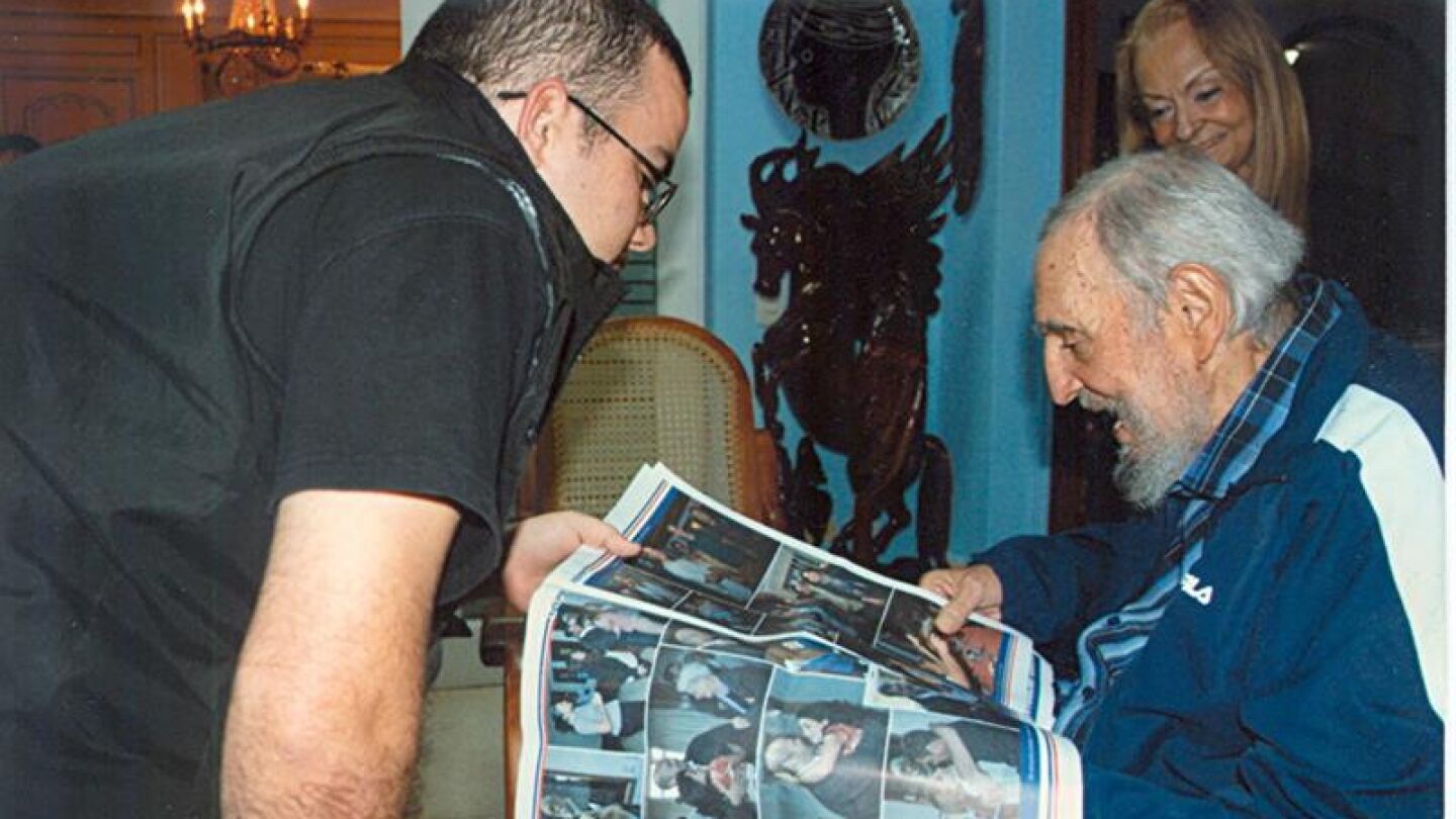 Fidel Castro con Randi Perdomo, l&iacute;der estudiantil