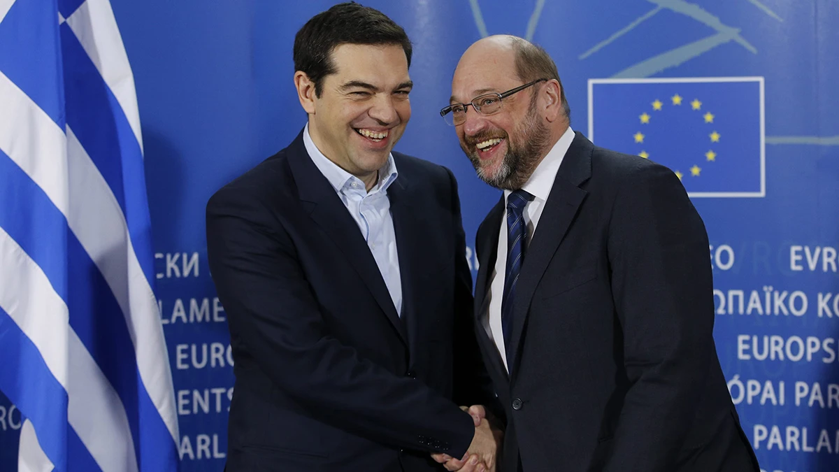 Alexis Tsipras y Martin Schulz