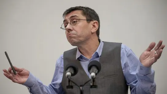 Monedero, en su rueda de prensa Monedero, en su rueda de prensa