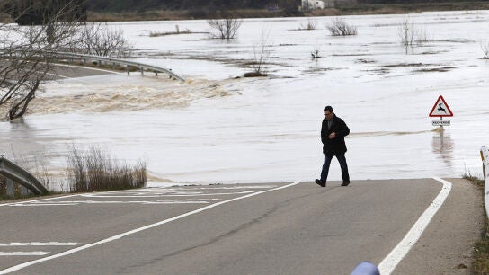 Caudal del r&iacute;o Ebro a su paso por Pradilla