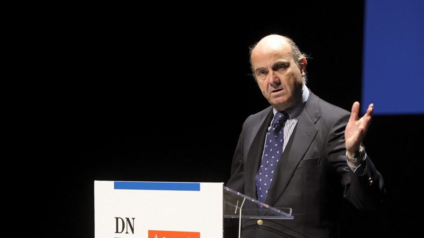 Luis de Guindos en un acto p&uacute;blico