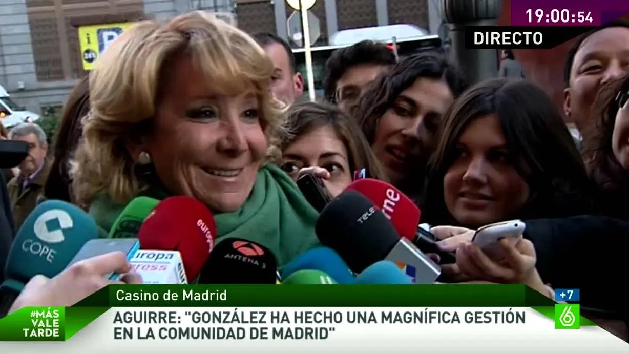 Esperanza Aguirre comparece ante los medios