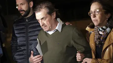 El expresidente del Osasuna Miguel Archanco, a su salida de la cárcel