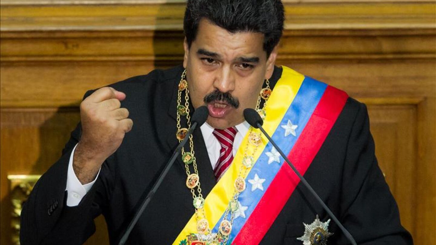 Nicol&aacute;s Maduro durante un discurso en la Asamblea Nacional