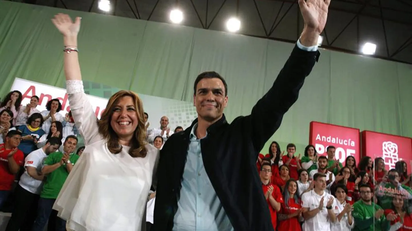 Susana Díaz y Pedro Sánchez, en la localidad almeriense de Vícar Susana Díaz y Pedro Sánchez, en la localidad almeriense de Vícar