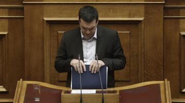 Alexis Tsipras pronuncia su discurso ante el Parlamento de Atenas