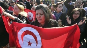 Manifestación contra el atentado de Túnez