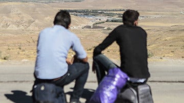 Refugiados sirios en la frontera con Jordania