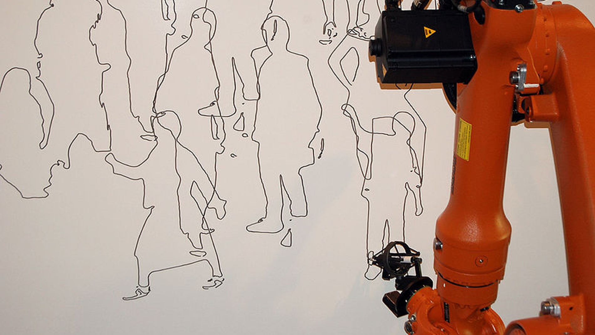 Robot industrial que pinta cuadros