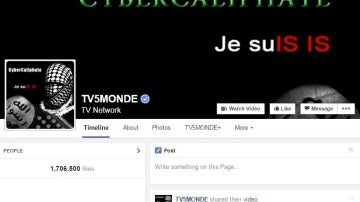 Perfil de Facebook de TV5MONDE hackeado