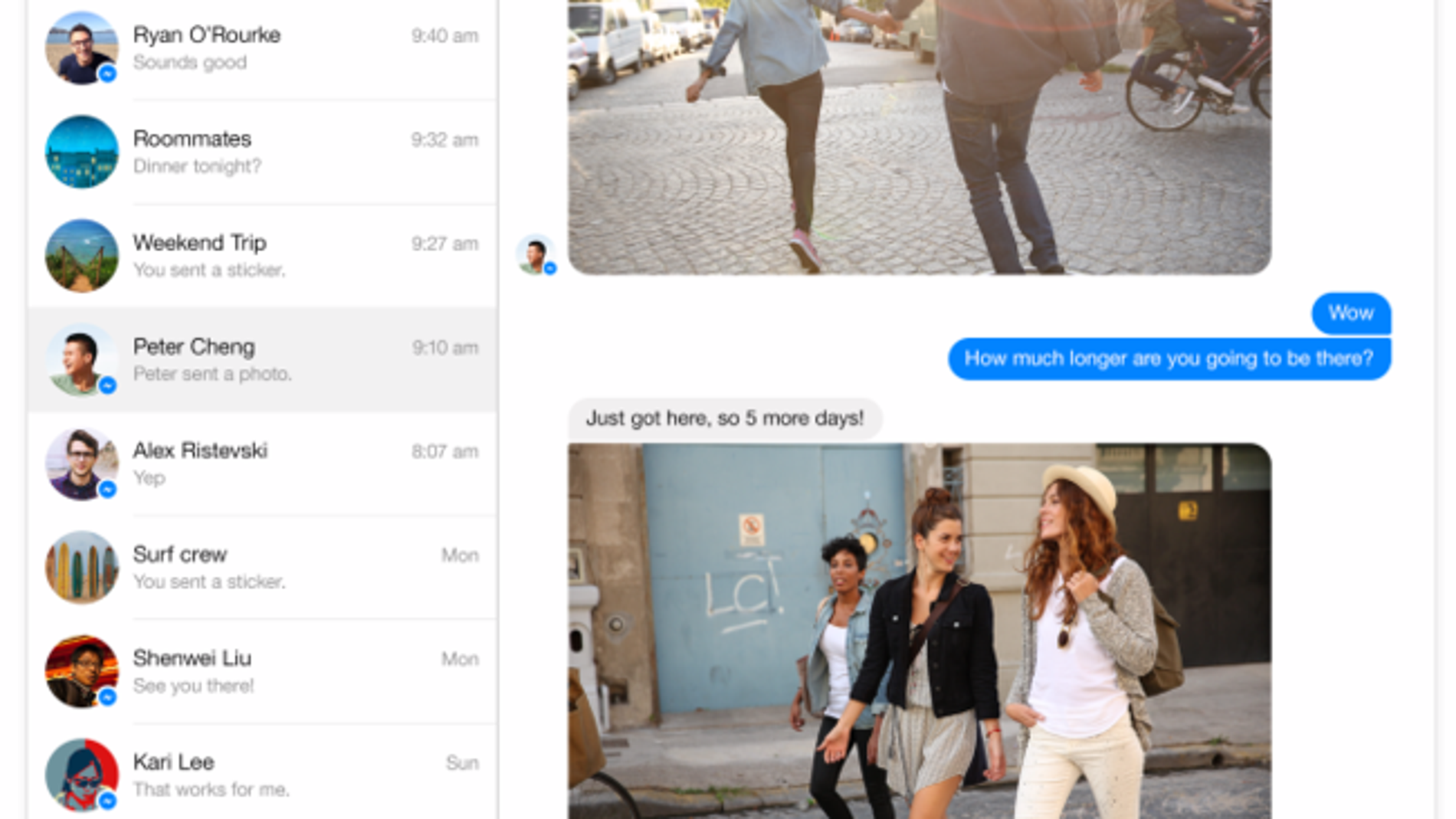 Facebook Messenger versión web