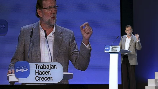 Rajoy, en el acto donde el PP ha presentado su programa marco para los próximos comicios Rajoy, en el acto donde el PP ha presentado su programa marco para los próximos comicios
