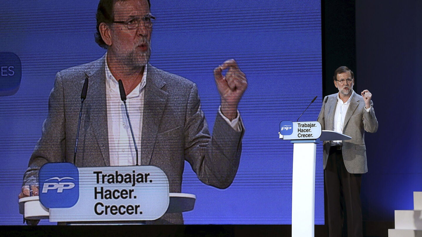 Rajoy, en el acto donde el PP ha presentado su programa marco para los pr&oacute;ximos comicios