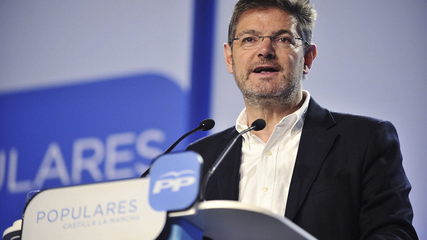 El ministro de Justicia, Rafael Catal&aacute;, durante su intervenci&oacute;n en el acto de presentaci&oacute;n de Jes&uacute;s Labrador 