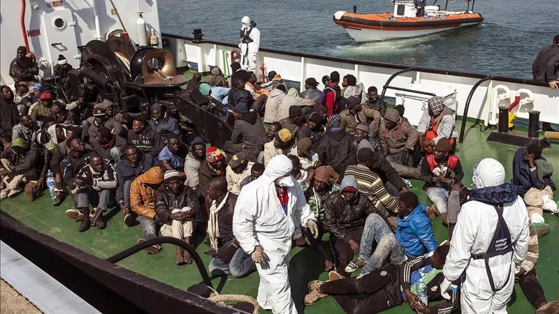 Rescate de inmigrantes en el Mediterráneo