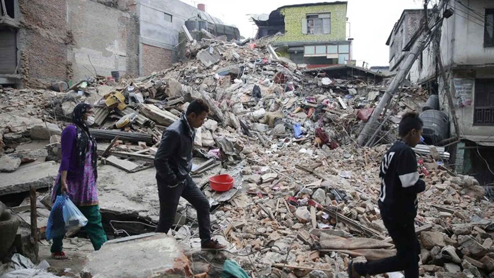Edificios derruidos en Nepal