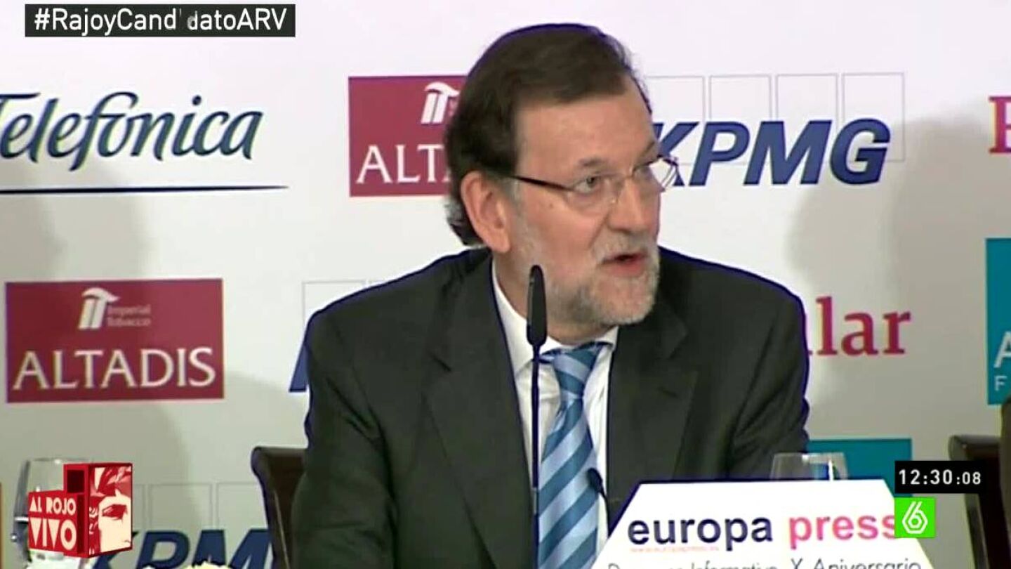 Mariano Rajoy en un desayuno informativo